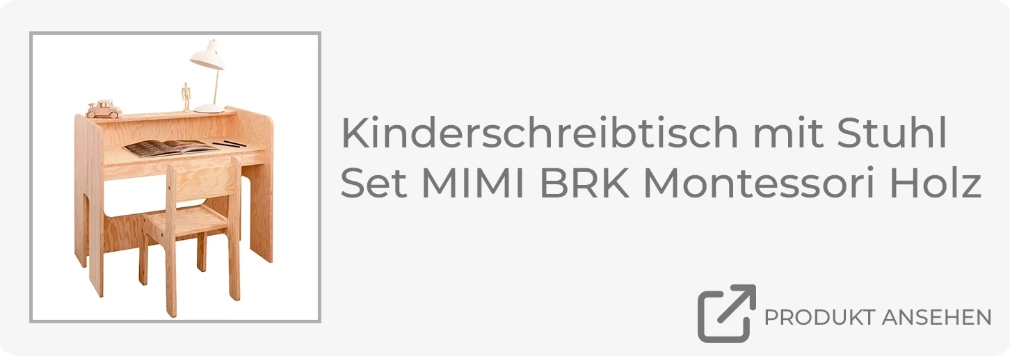 Drewniane biurko i krzesełko dla dziecka ze sklejki sosnowej w kolorze naturalnego drewna